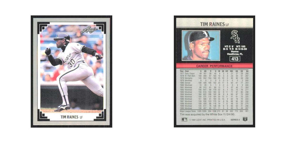 1991 Leaf Tim Raines White Sox #413