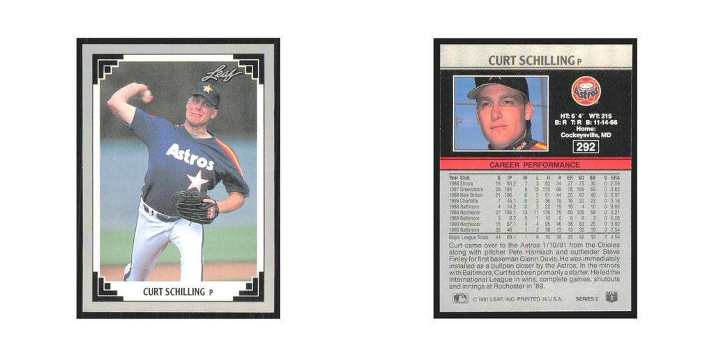 1991 Leaf Curt Schilling Astros #292