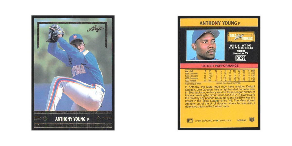 1991 Leaf Anthony Young RC Athletics #BC23