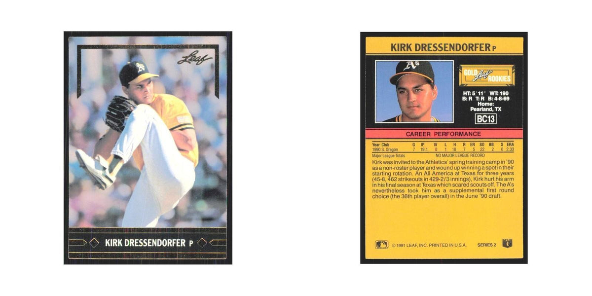 1991 Leaf Kirk Dressendorfer RC Athletics #BC13
