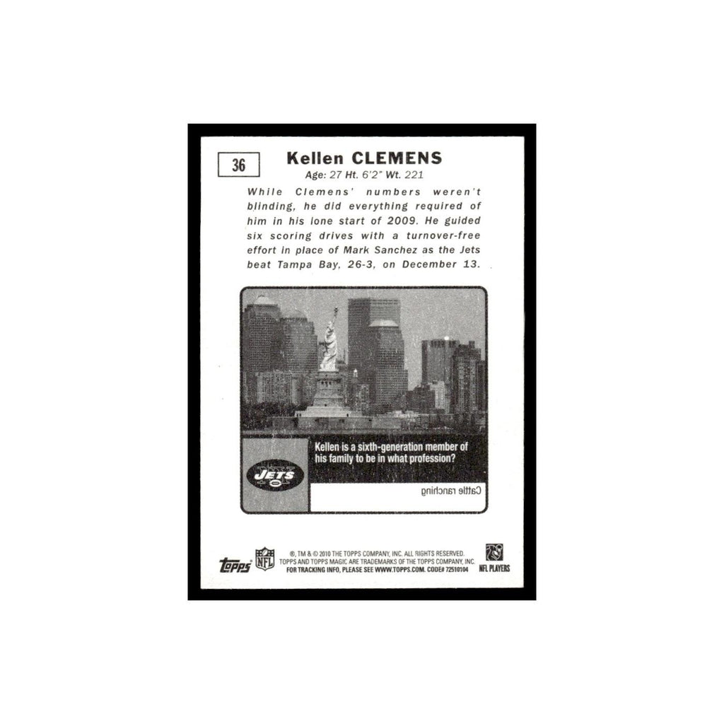 2010 Topps Magic Mini Kellen Clemens Jets #36