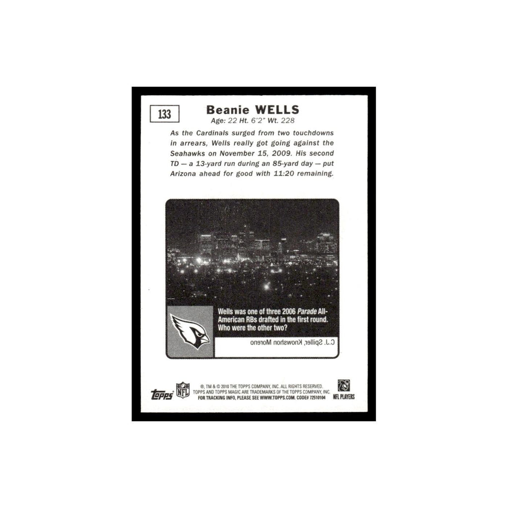 2010 Topps Magic Mini Beanie Wells Cardinals #133
