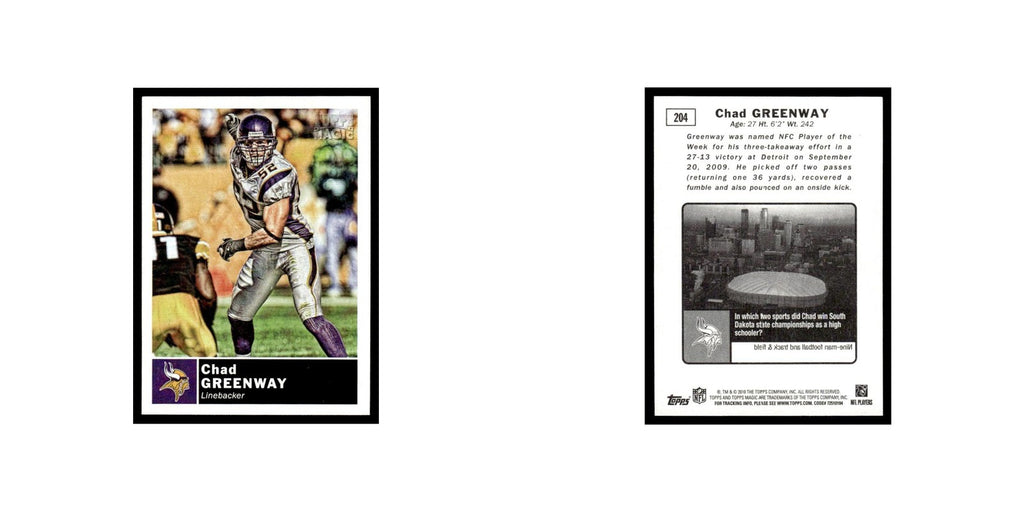 2010 Topps Magic Mini Chad Greenway Vikings #204