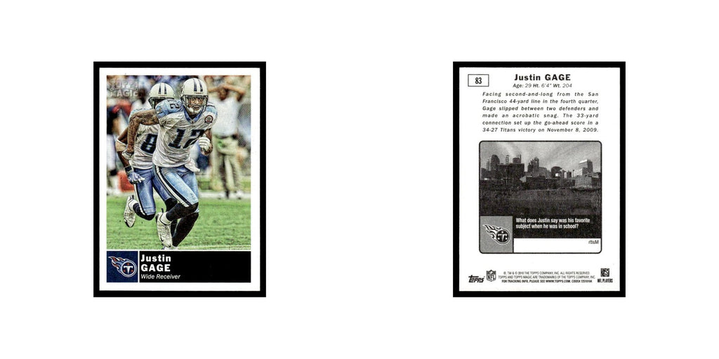 2010 Topps Magic Mini Justin Gage Titans #83