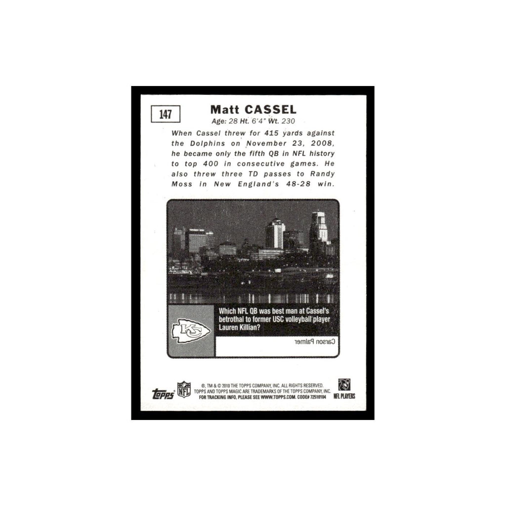 2010 Topps Magic Mini Matt Cassel Chiefs #147