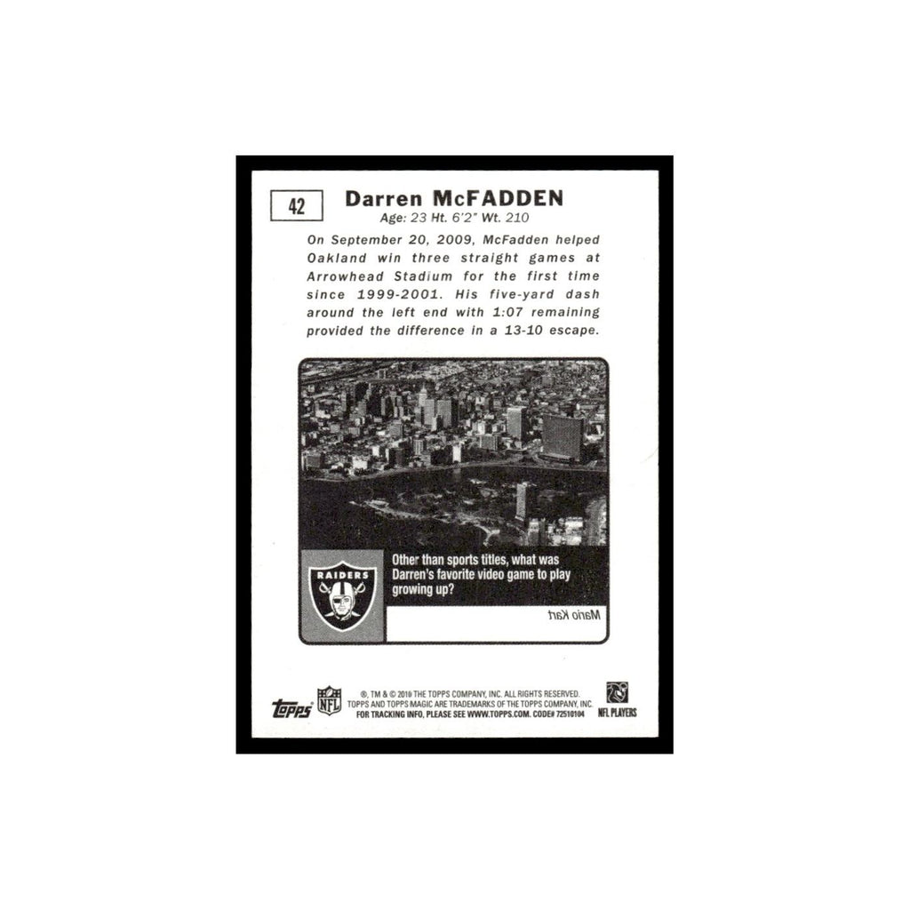 2010 Topps Magic Mini Darren McFadden Raiders #42