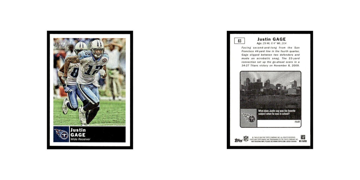 2010 Topps Magic Mini Justin Gage Titans #83