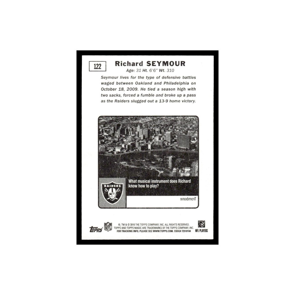 2010 Topps Magic Mini Richard Seymour Raiders #122