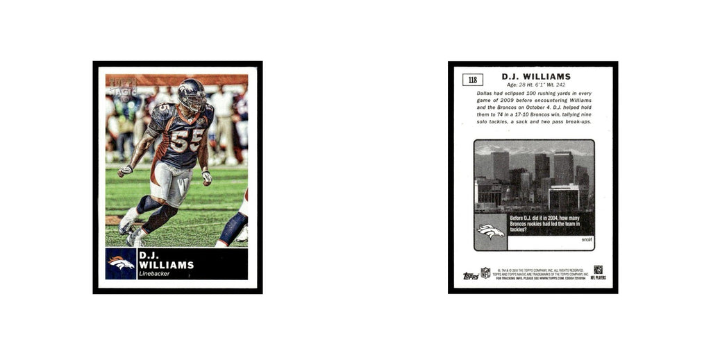 2010 Topps Magic Mini D.J. Williams Broncos #118
