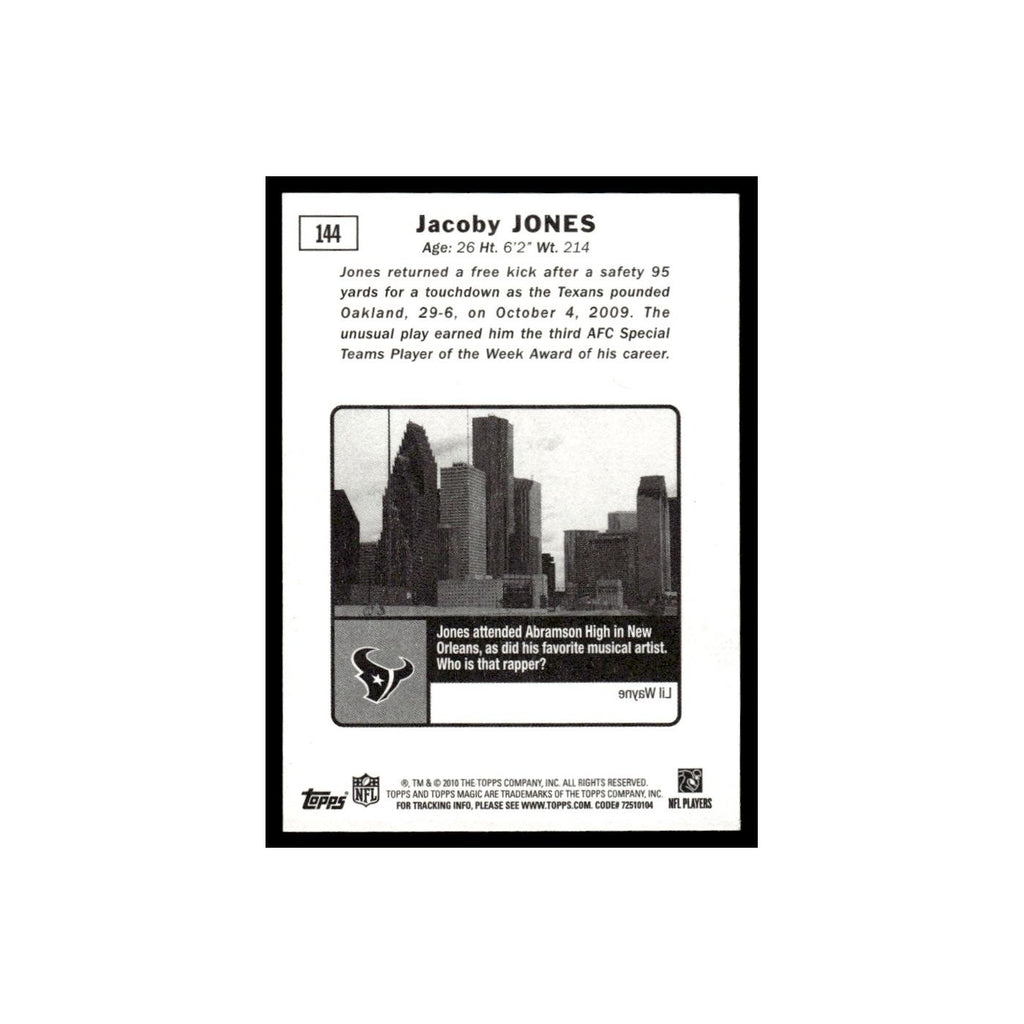 2010 Topps Magic Mini Jacoby Jones Texans #144