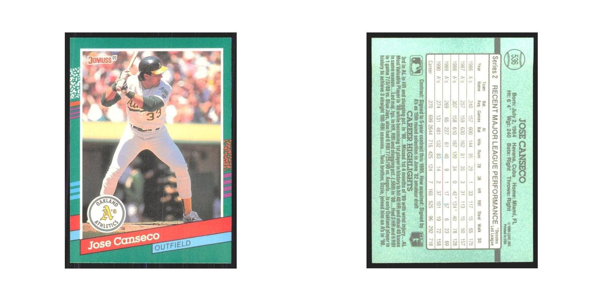 1991 Donruss Jose Canseco Athletics #536