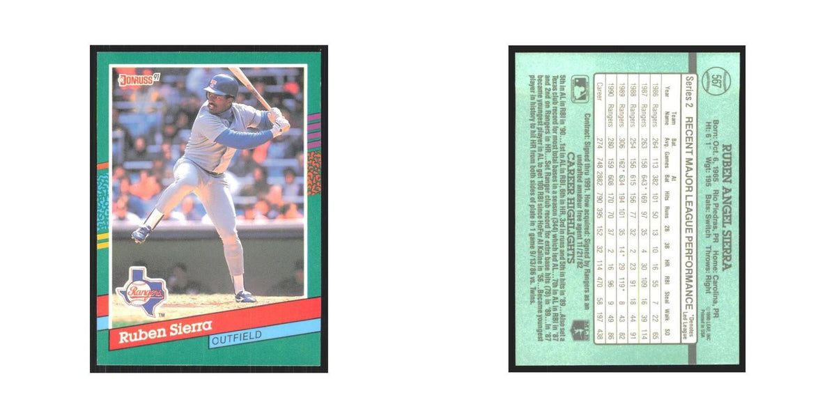 1991 Donruss Ruben Sierra Rangers #567