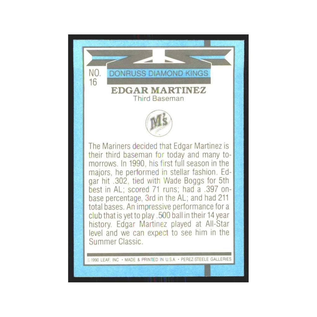 1991 Donruss Edgar Martinez Mariners #16