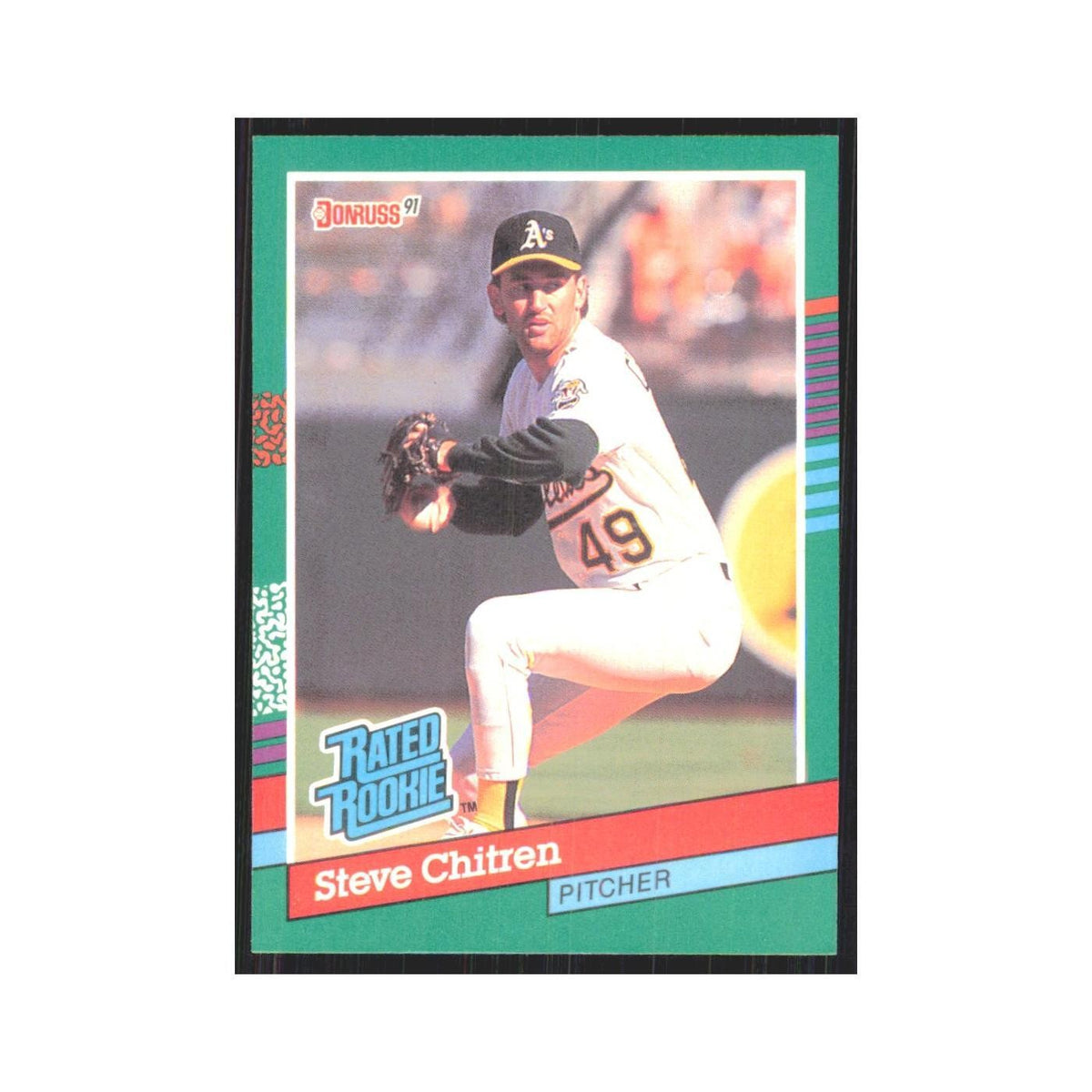 1991 Donruss Steve Chitren RC Athletics #431