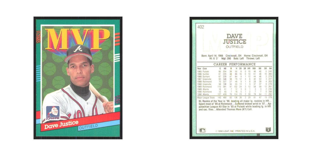 1991 Donruss Dave Justice Braves #402