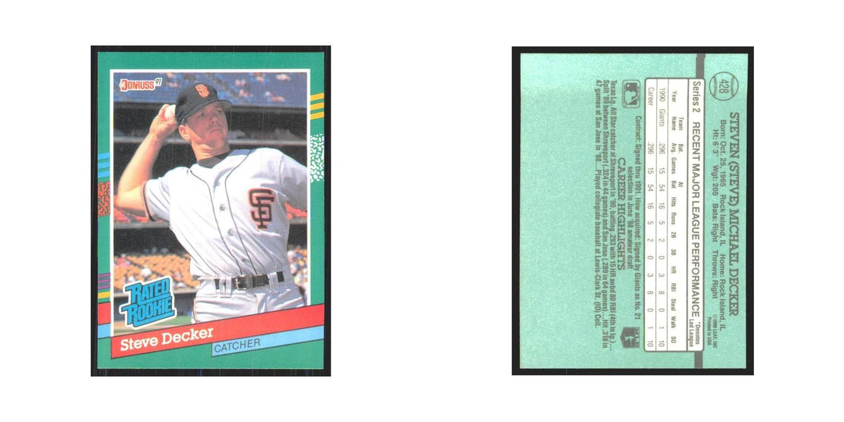 1991 Donruss Steve Decker RC Giants #428