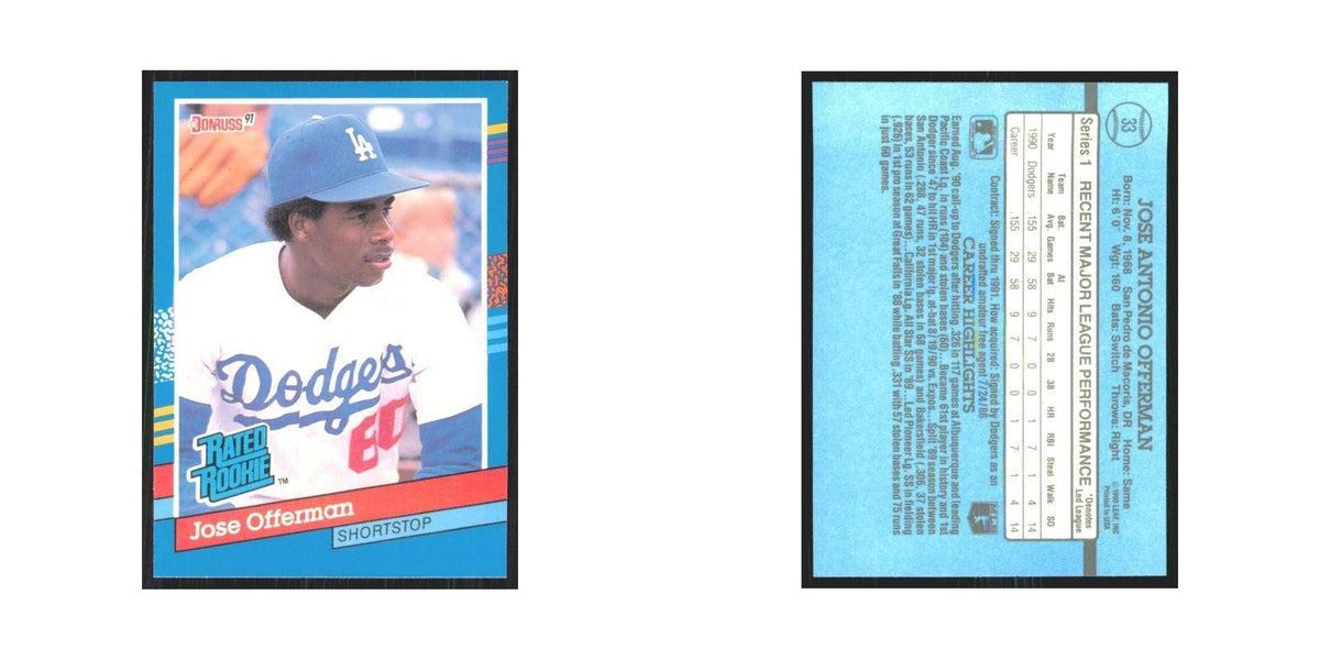 1991 Donruss Jose Canseco RC Dodgers #33