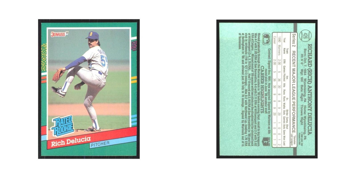 1991 Donruss Rich DeLucia RC Mariners #426