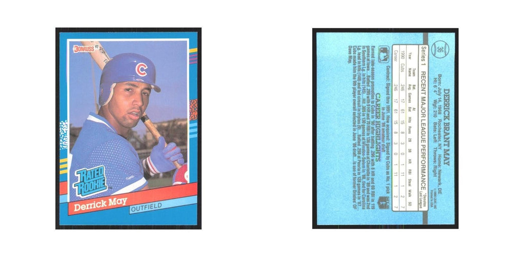 1991 Donruss Derrick May RC Cubs #36