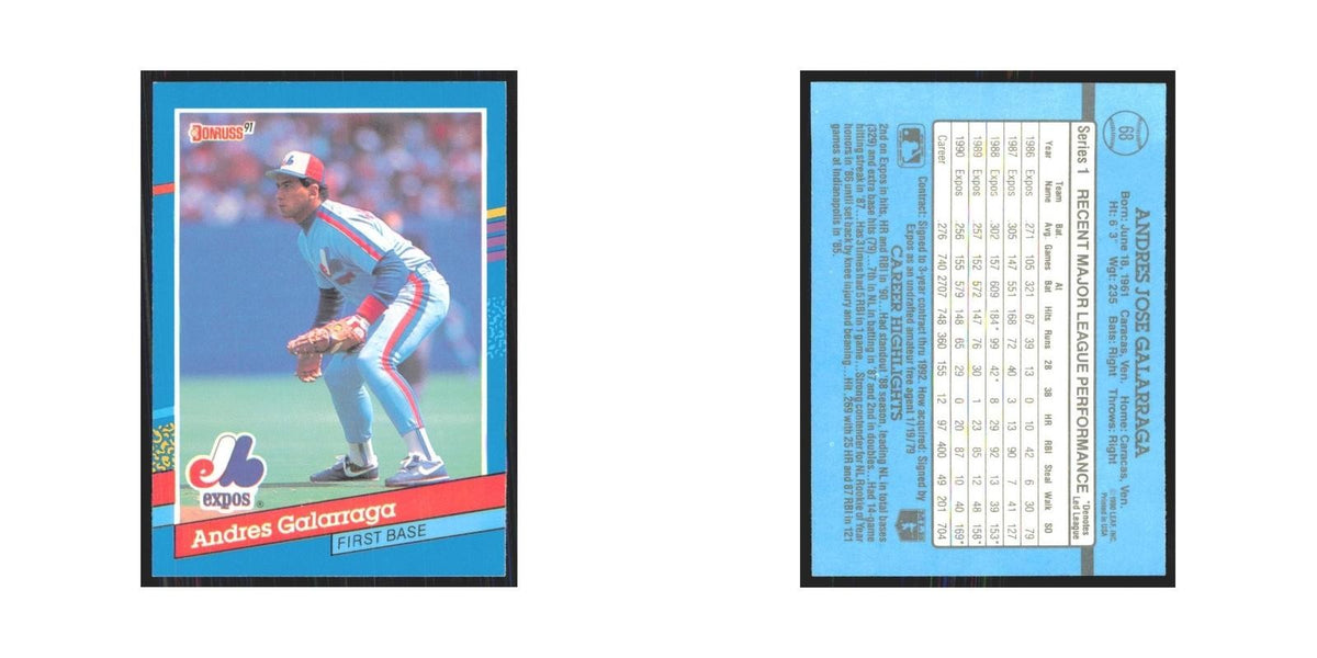1991 Donruss Andres Galarraga Montreal Expos #68