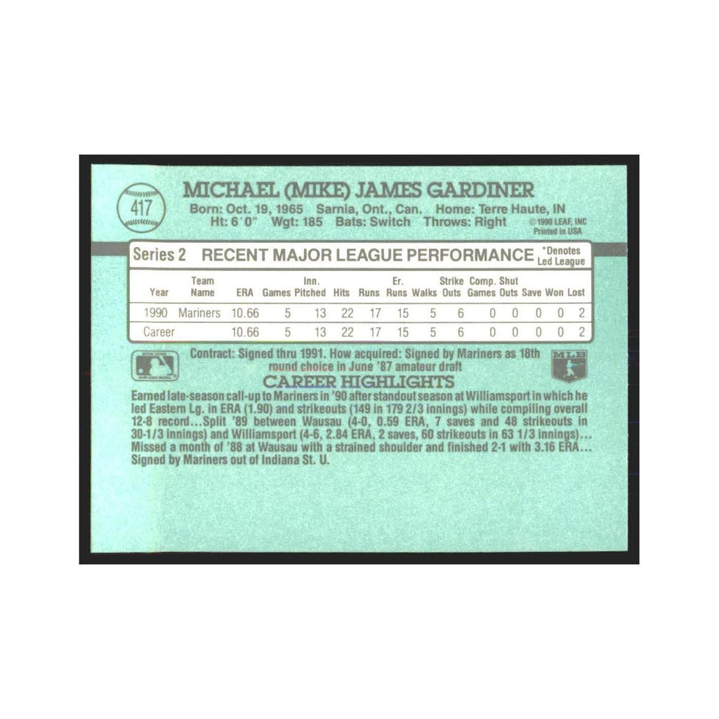 1991 Donruss Mike Gardiner RC Mariners #417