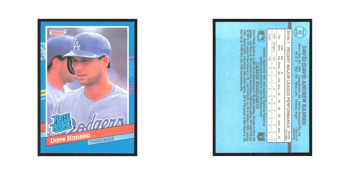 1991 Donruss Dave Hansen RC Dodgers #45
