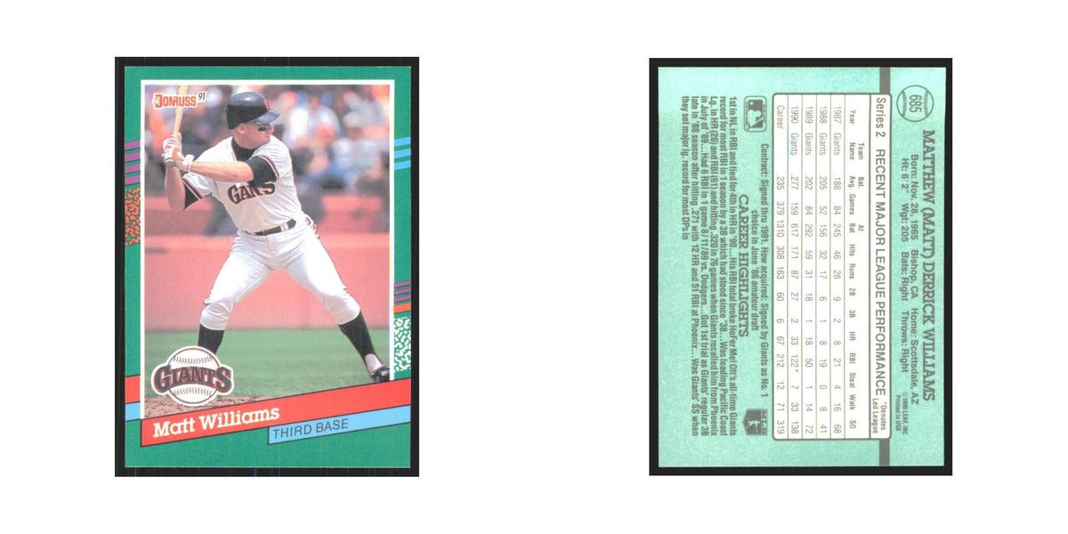1991 Donruss Matt Williams Giants #685