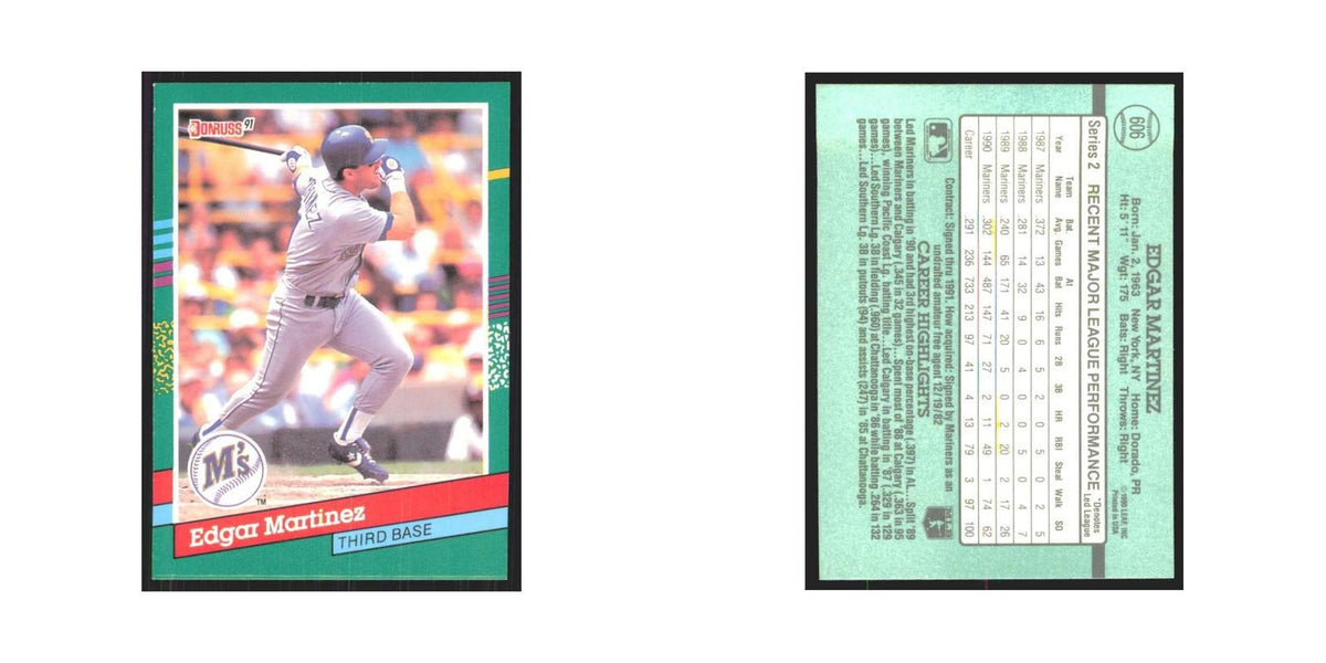 1991 Donruss Edgar Martinez Mariners #606