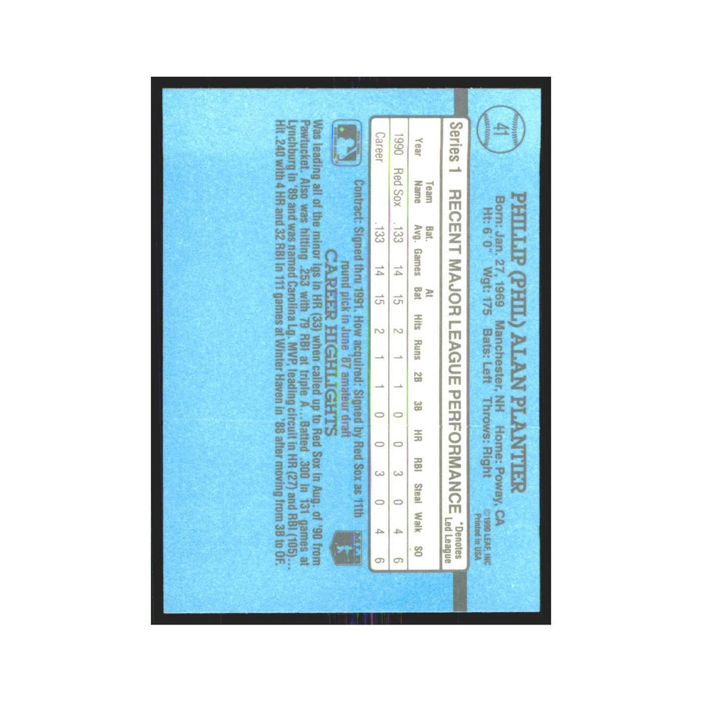 1991 Donruss Phil Plantier RC Red Sox #41