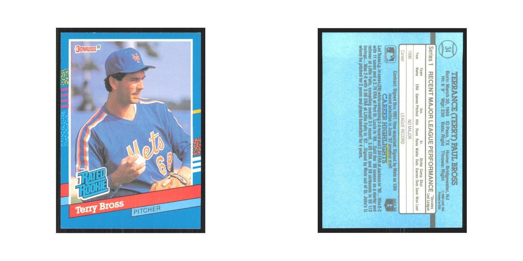 1991 Donruss Terry Bross RC Mets #34