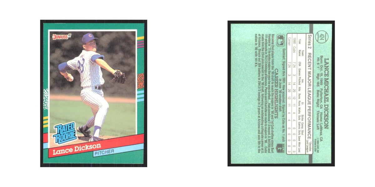 1991 Donruss Lance Dickson RC Cubs #424
