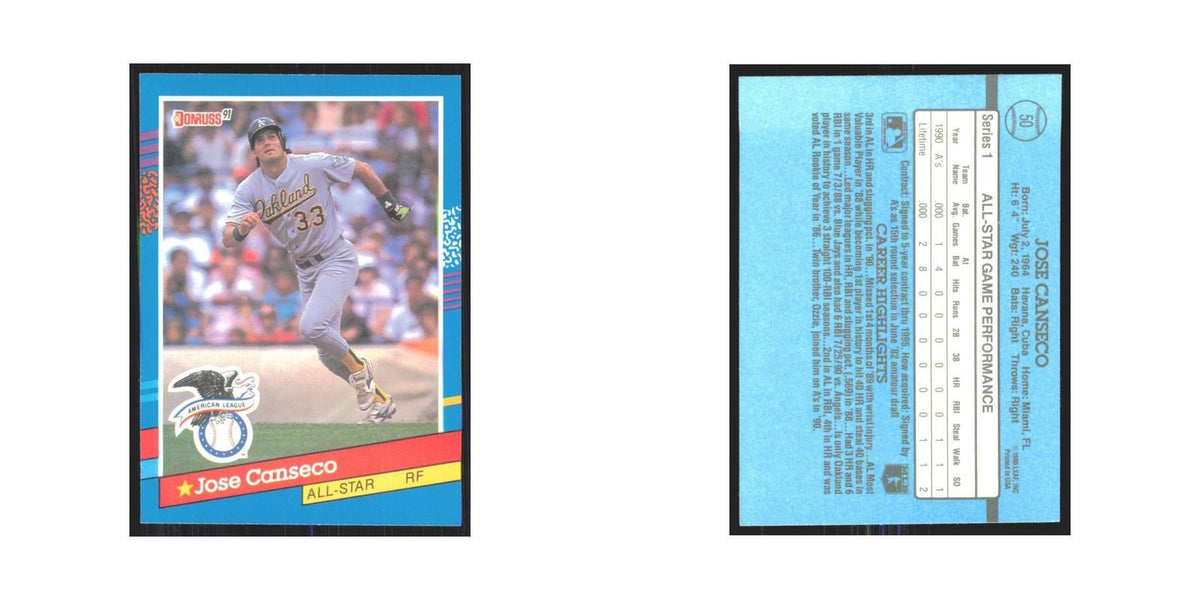 1991 Donruss Jose Canseco Athletics #50