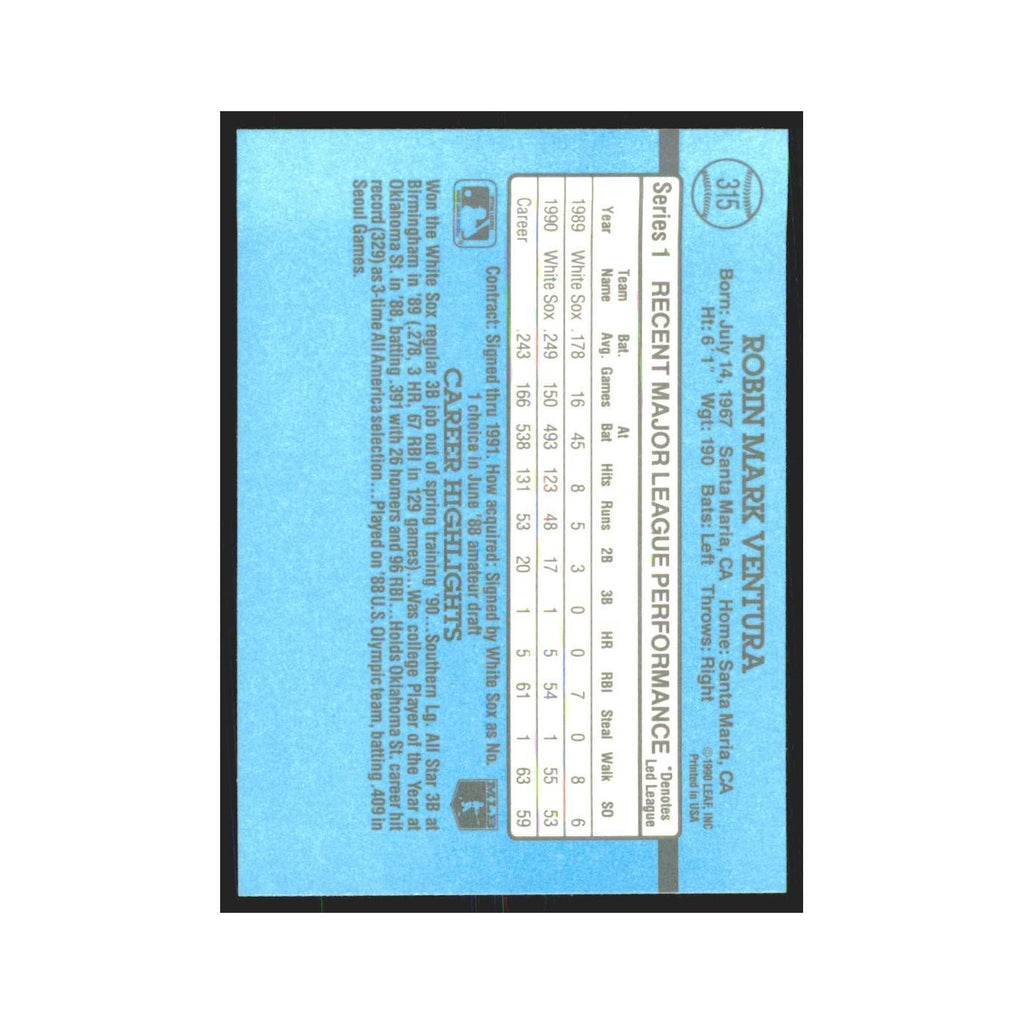 1991 Donruss Robin Ventura White Sox #315