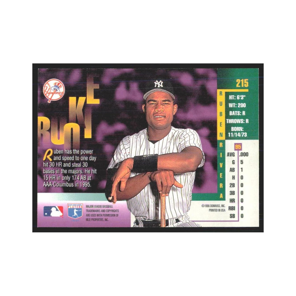 1996 Leaf Ruben Rivera RC Yankees #215