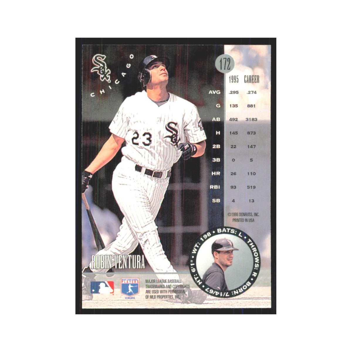 1996 Leaf Robin Ventura White Sox #172