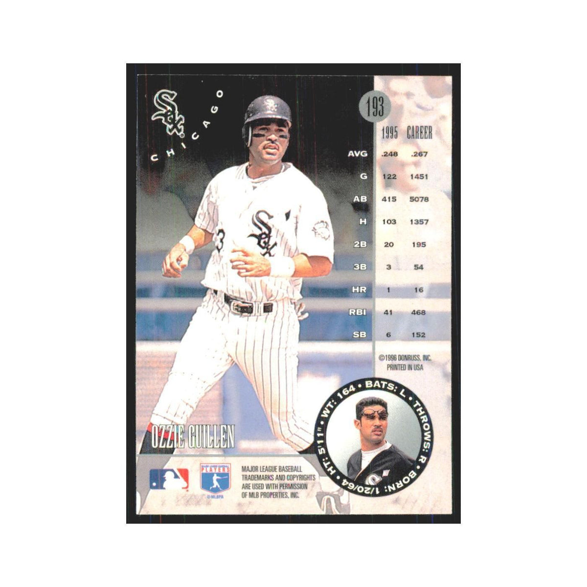 1996 Leaf Ozzie Guillen White Sox #193