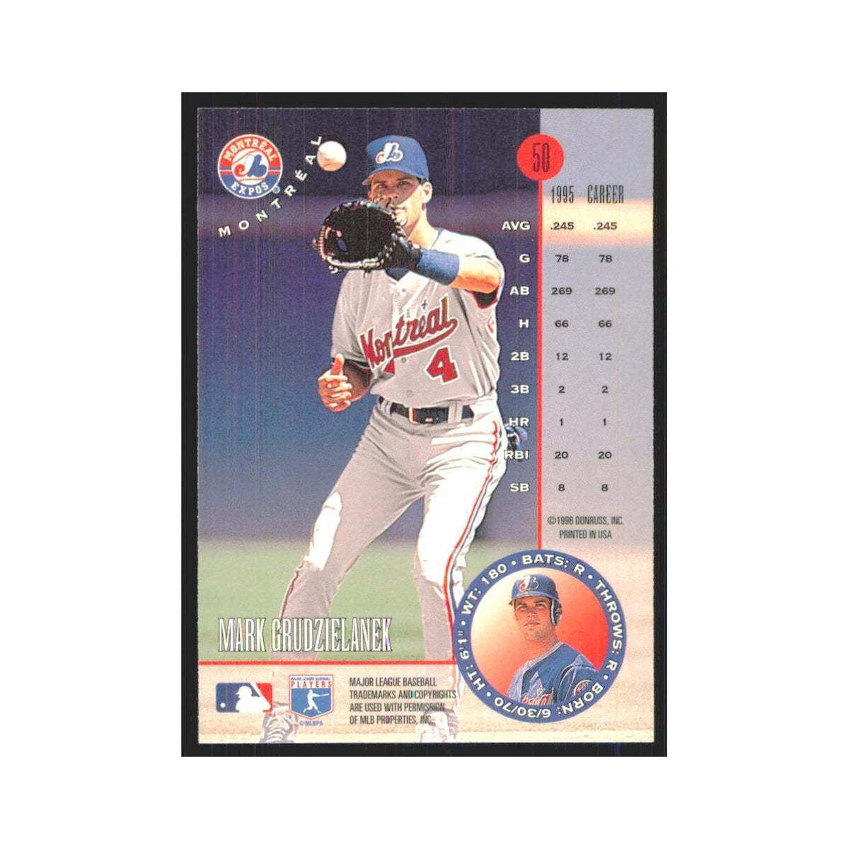 1996 Leaf Mark Grudzielanek Montreal Expos #50