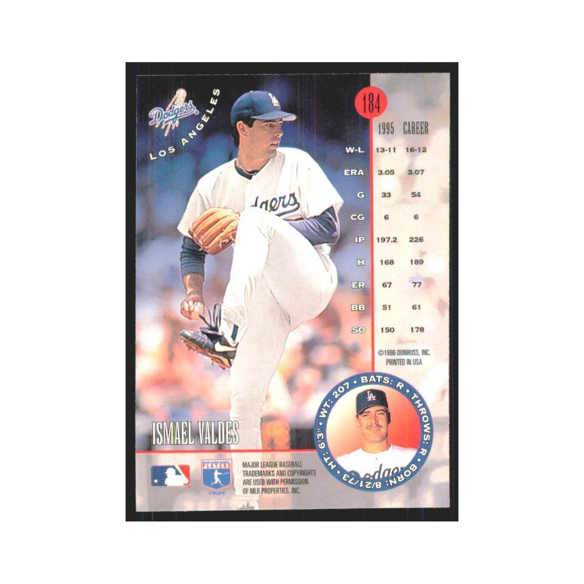 1996 Leaf Ismael Valdes Dodgers #184