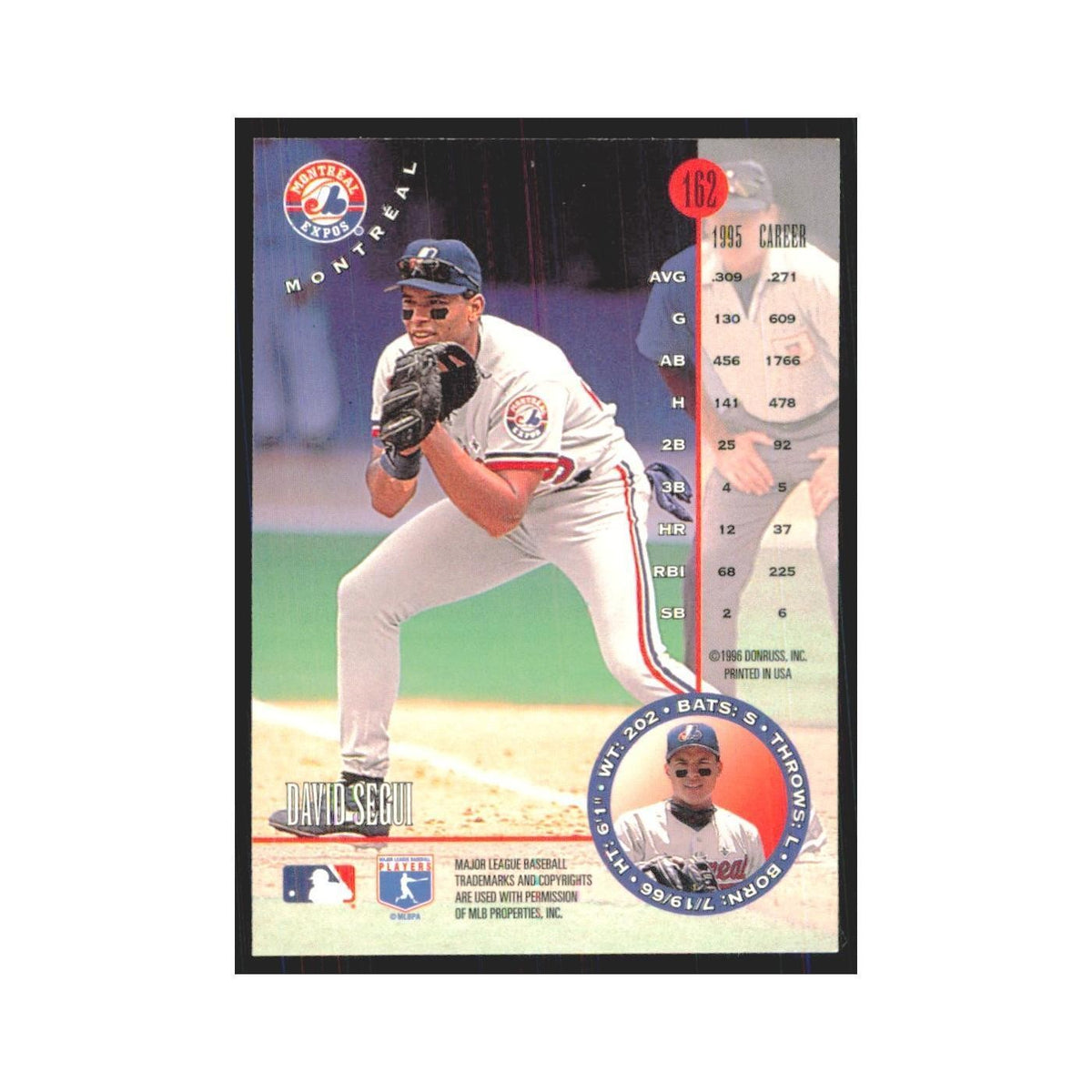 1996 Leaf David Segui Montreal Expos #162