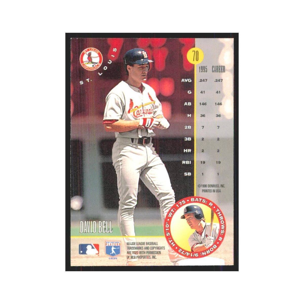 1996 Leaf David Bell Cardinals #70