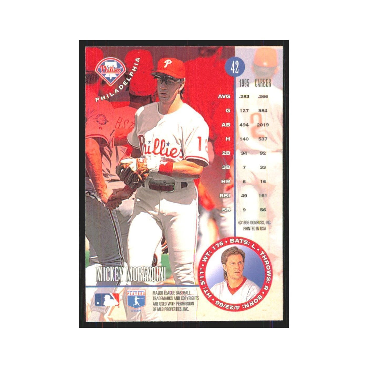 1996 Leaf Mickey Morandini Phillies #42