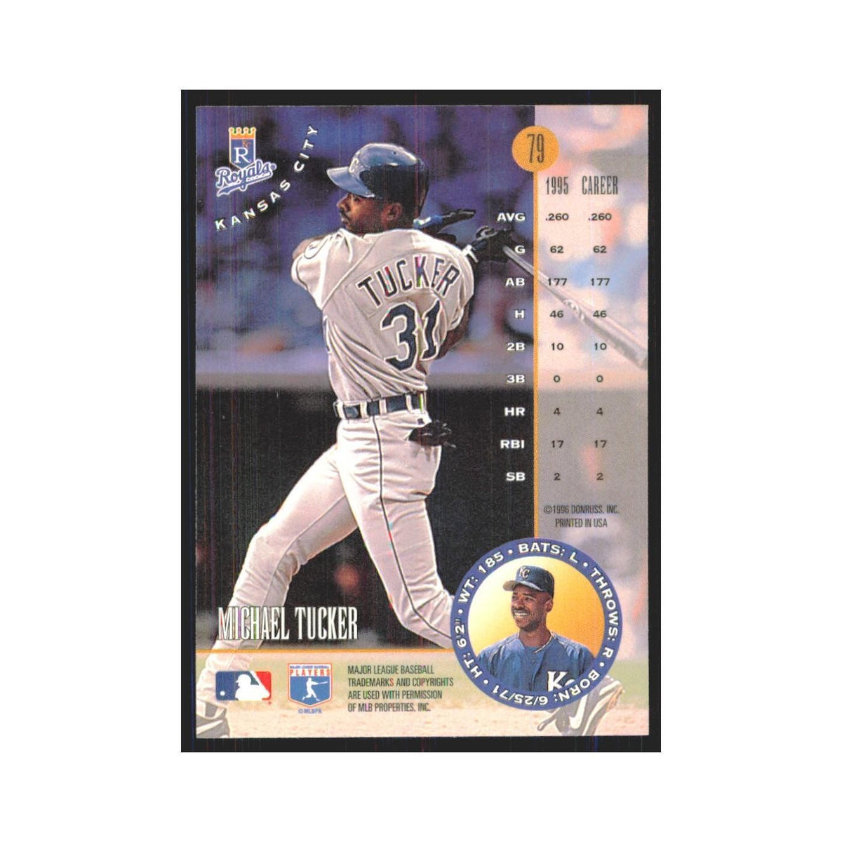 1996 Leaf Michael Tucker Royals #79