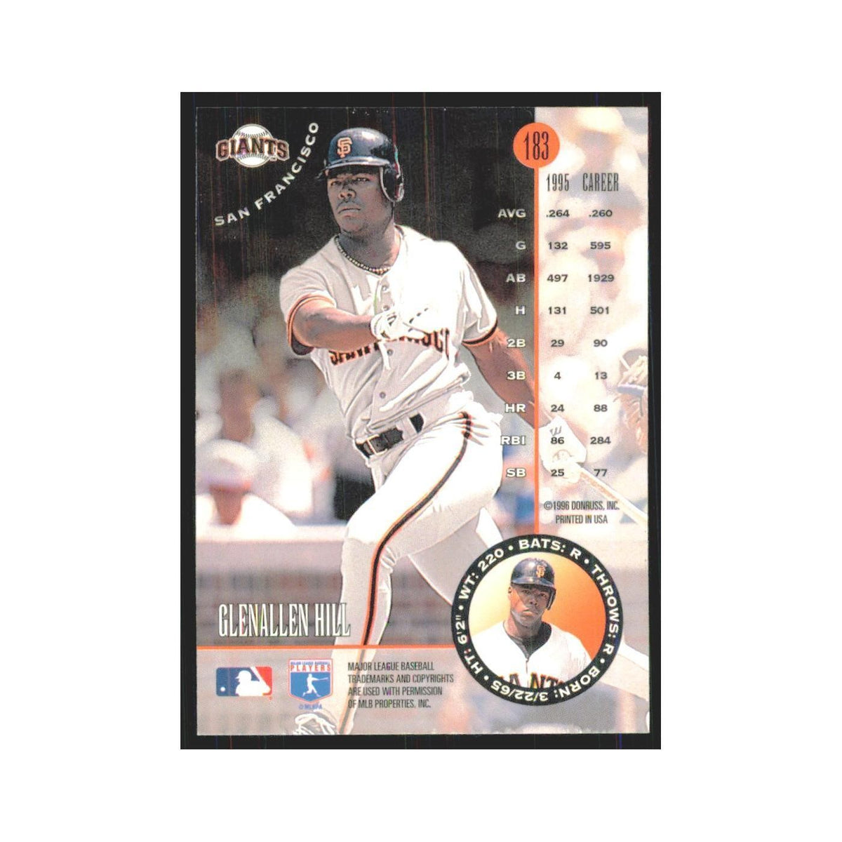 1996 Leaf Glenallen Hill Giants #183