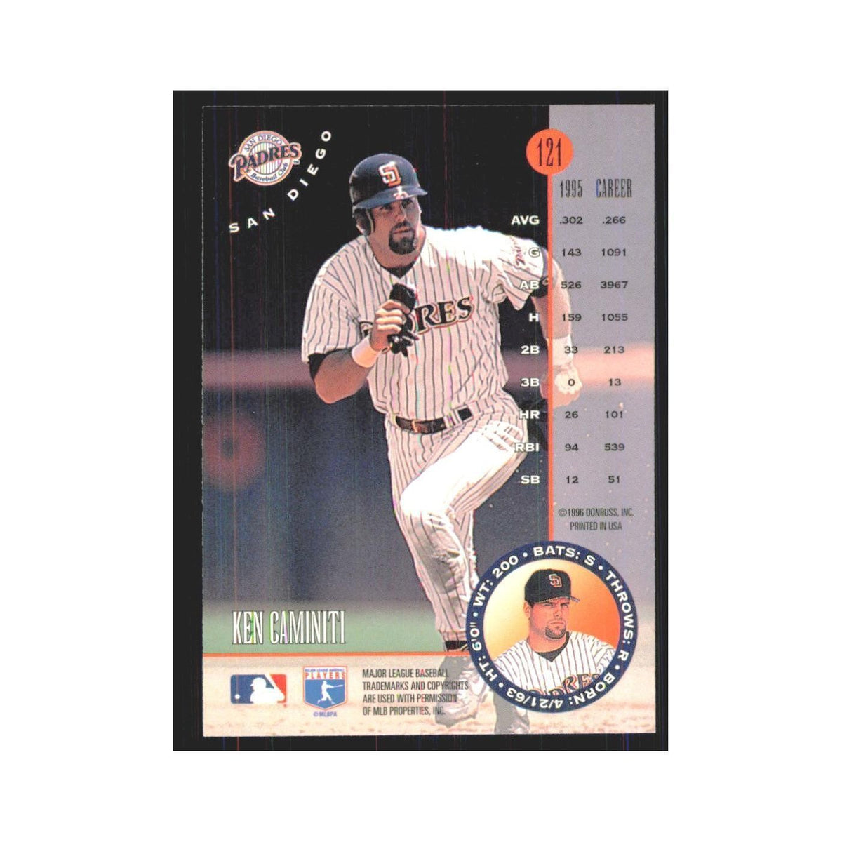 1996 Leaf Ken Caminiti Padres #121