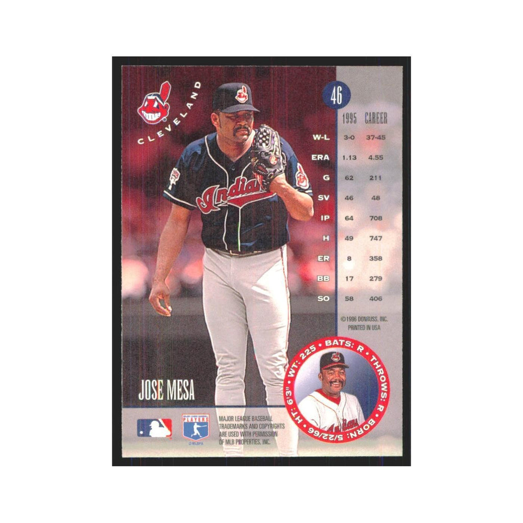 1996 Leaf Jose Mesa Indians #46