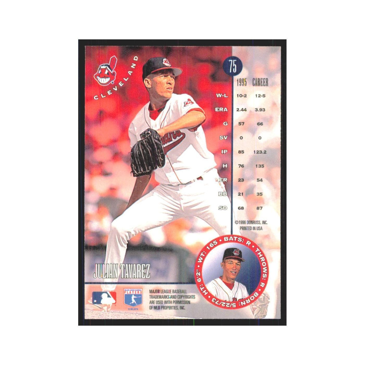 1996 Leaf Julian Tavarez Indians #75