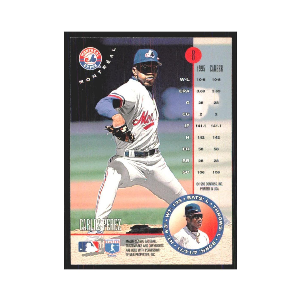 1996 Leaf Carlos Perez Montreal Expos #8