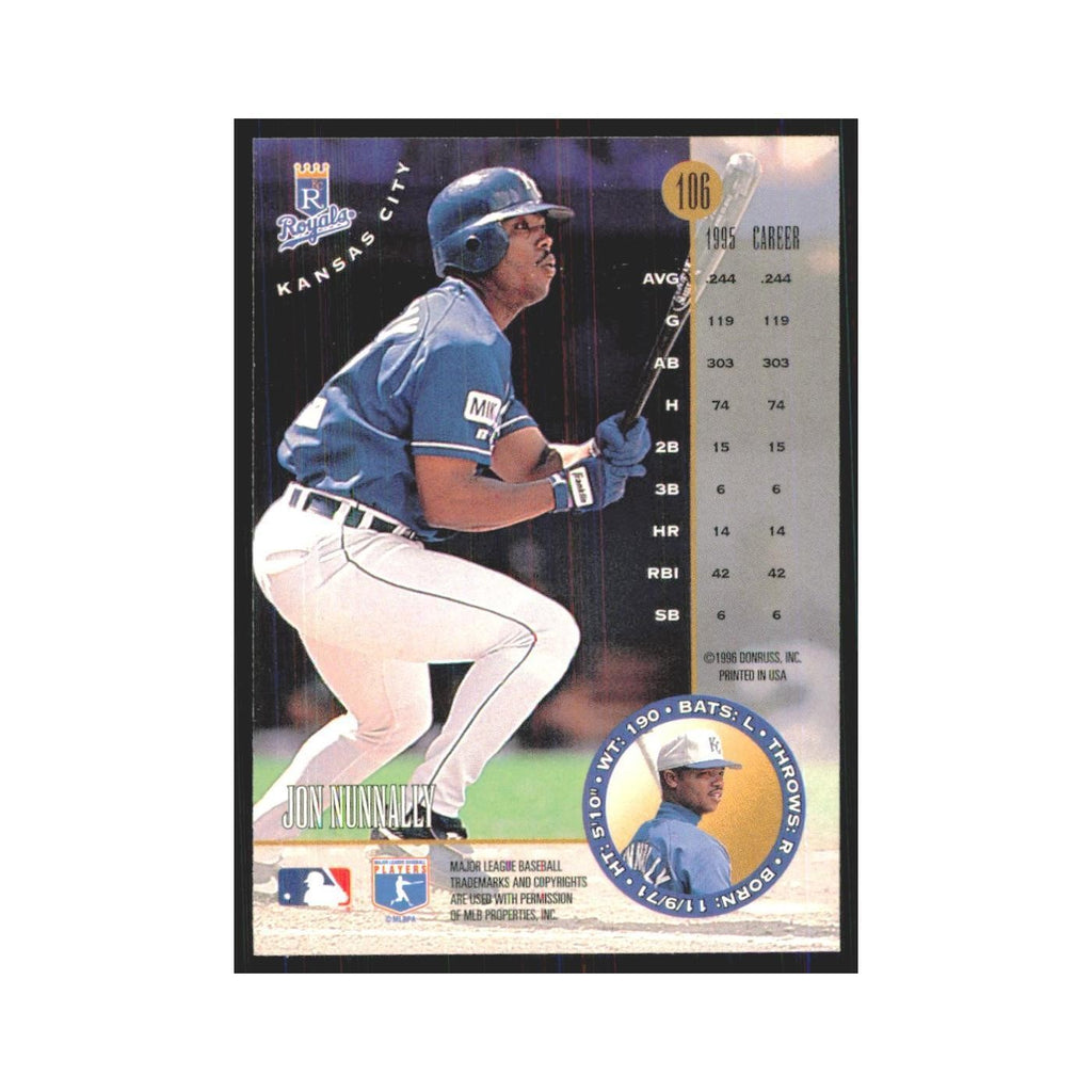 1996 Leaf Jon Nunnally Royals #106