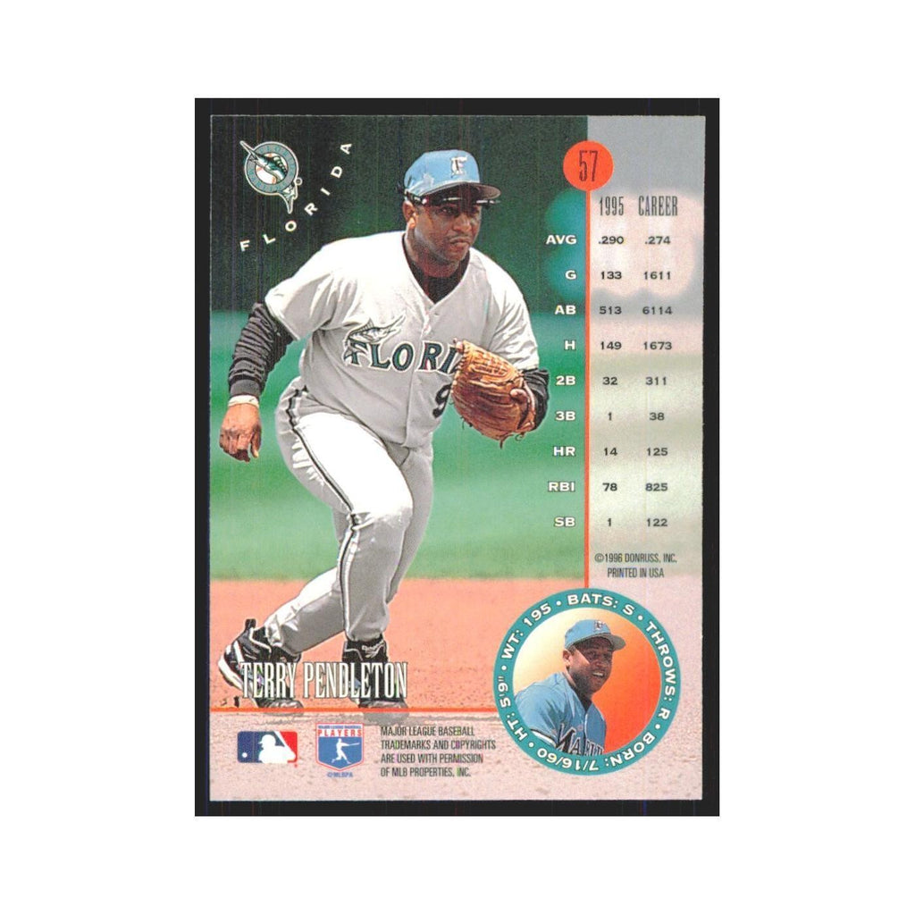 1996 Leaf Terry Pendleton Florida Marlins #57