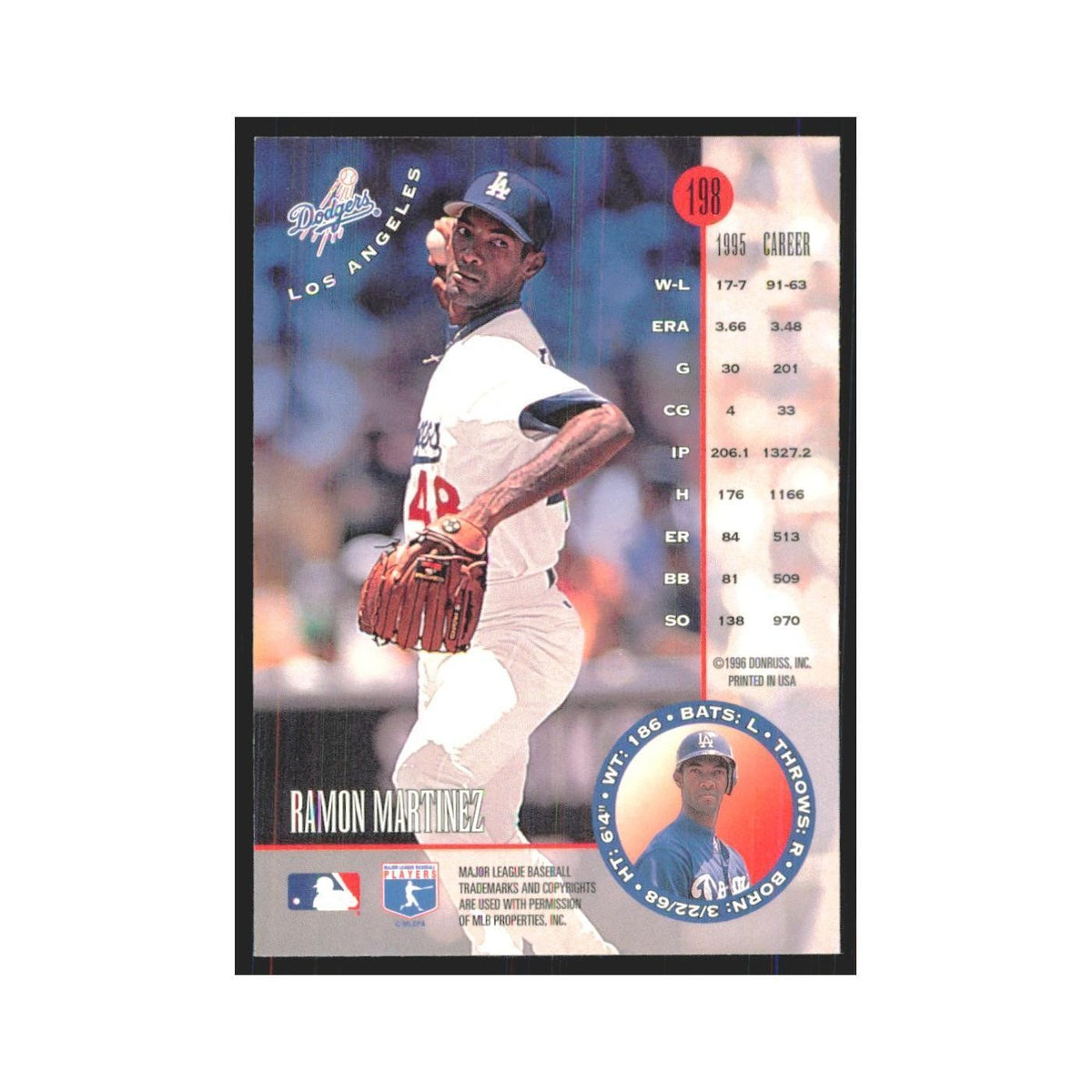 1996 Leaf Ramon Martinez Dodgers #198